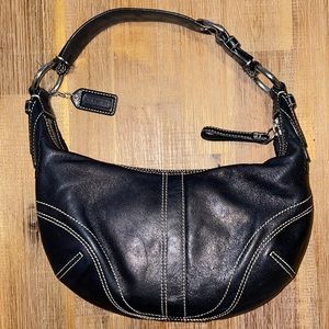 Coach Black Leather Purse, Mini-hobo shoulder bag, C063-10030